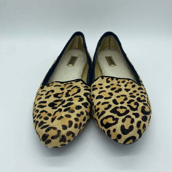 Birdies Women size 8 The Blackbird Cheetah Print Loafers Flats Slides Calf Hair - Picture 2 of 8
